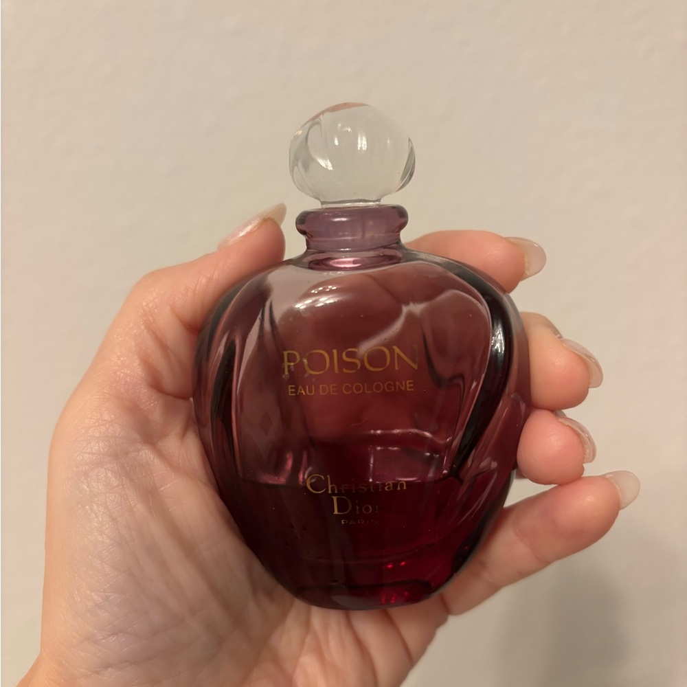 Vintage Christian Dior POISON 1.7 oz Cologne Amethyst Bottle Stopper 30% full - Picture 3 of 3